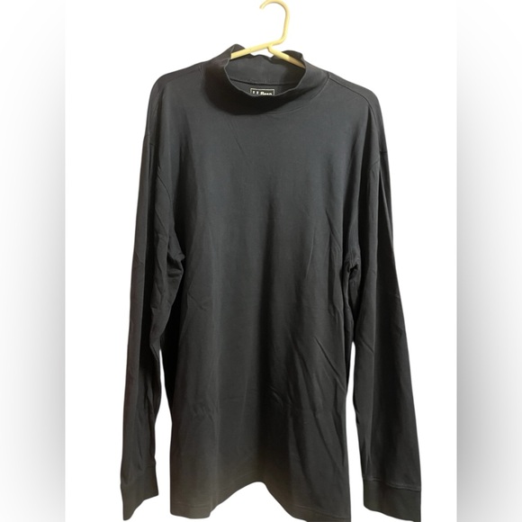 L.L. Bean Other - Men's L.L. Bean Carefree Unshrinkable Mockneck Shirt Navy Blue Size XL Tall
